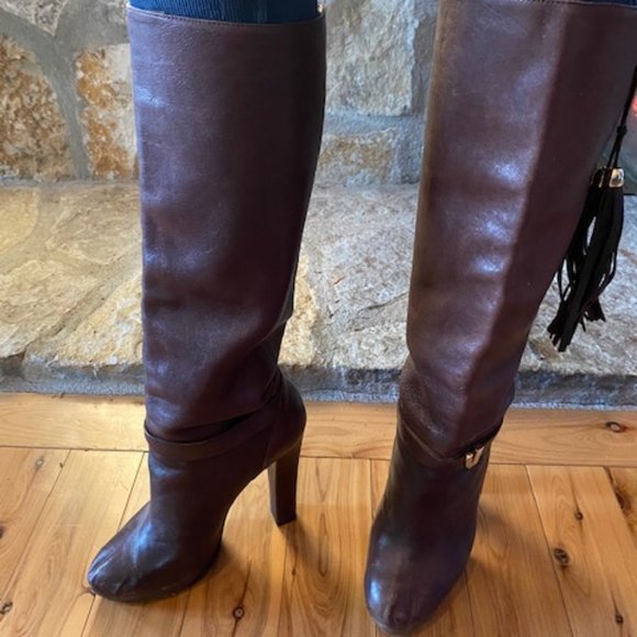 Chocolate Brown Leather Just Cavalli Boots - Picture 2 of 8